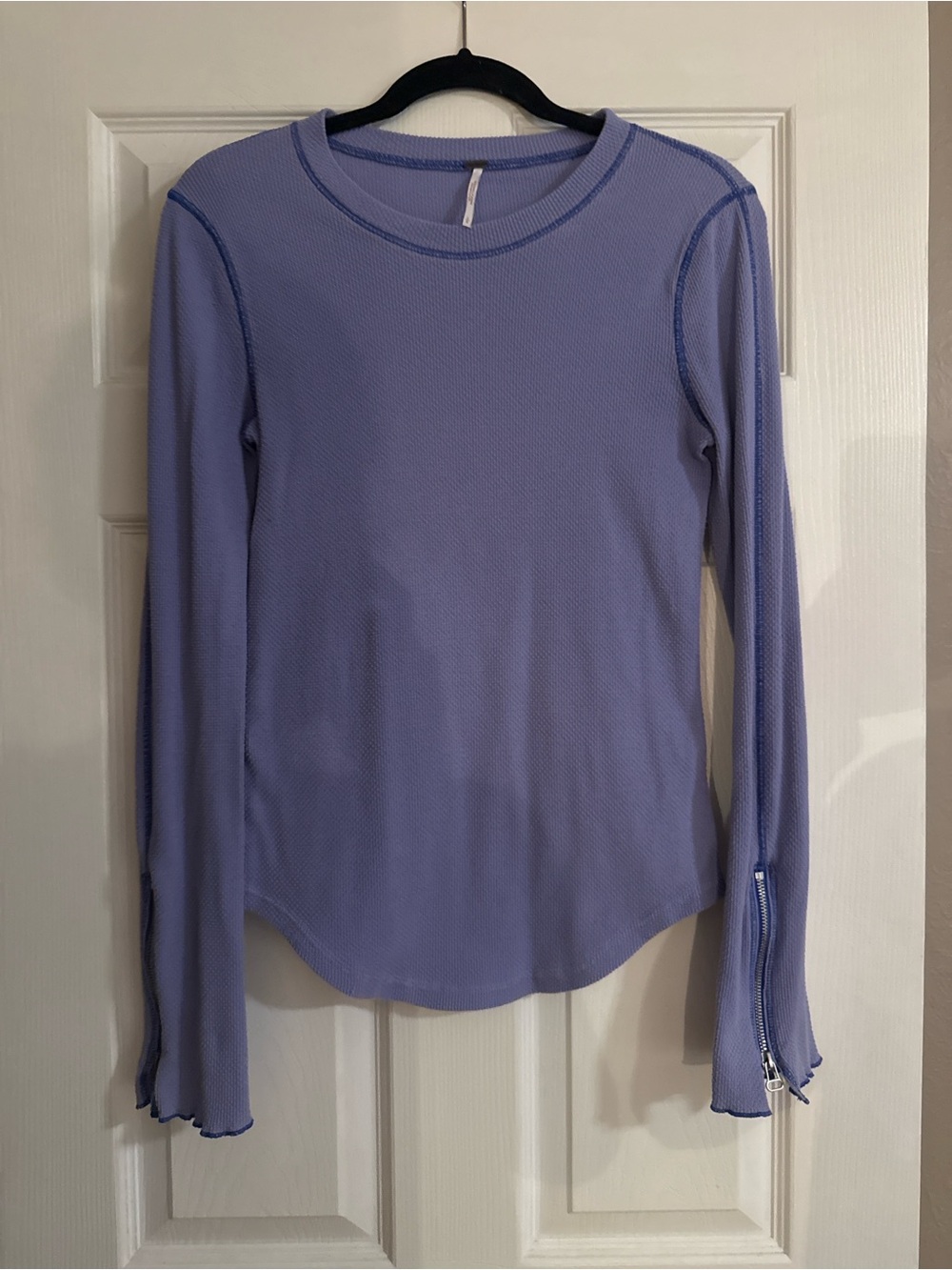 Free People Lavender Long Sleeve Crew Top